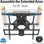 Mounting Dream UL Listed Full Motion TV Mount for Most 42-84 Inch TVs, Adjustable TV Wall Mount Swivel and Tilt, Loading 100 LBS, Max VESA 600x400mm, Fits 16", 18", 24" Studs MD2617-24K