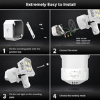 SANSI 36W 3600LM Motion Sensor Outdoor Lights, 50,000 Hrs Lifespan LED Flood Light Outdoor Motion Sensor, 350W Equiv 5000K Dusk to Dawn IP65, Super Bright for Yard Garage, White, Wired