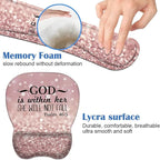 Ergonomic Mouse Pad Wrist Support and Keyboard Wrist Rest Set with Coasters, Non-Slip PU Base, Easy Typing & Pain Relief, Perfect for Home Office Working Studying, Bible Verse Psalm 46:5