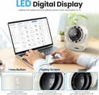 DURBESTER Small Desk Fan, 28dB Ultra-Quiet Desktop Air Circulator with 115° Adjustable Tilt, 100 Speeds, Rechargeable Battery, USB-Powered, Portable for Bedroom, Office, Kitchen, Travel -White