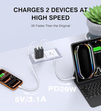 60W USB C Wall Charger Block, 2Pack 5-Port C Charger Fast Charging Block PD Power Adapter+QC 3.0 Multiport Type C Box Brick Cube USB A Wall Plug for iPhone 15/16/17 Pro Max Plus, iPad,Galaxy S24/S23