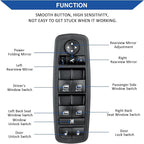 Obaee Driver Side Power Window Switch Compatible with 2012-2015 Dodge Grand Caravan, 2013-2015 Ram 1500 2500, 2015 Ram 3500, 2012-2015 Town & Country, Replaces 68110867AB, 68110867AA, 3+9 Pins