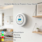 Virtue Sensor Smoke & Carbon Monoxide Detector, 2-in-1 CO Detector Alarm for Home Garage RV with LCD Display Safety Alarm System Audible and Visual Alert