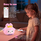 Baby Sound Machine, 20 Soothing Sounds White Nosie for Sleeping, Rechargeable Night Light with Speaker, 3 Brightness Levels Remote and Tap Control, Nursey Lamp for Baby, Kids Bed Room (Bunny)