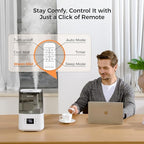 BOXING Warm and Cool Mist Humidifiers for Bedroom Large Room Home,Air Humidifier with Remote,Top Fill Ultrasonic Diffuser Humidifier with humidistat,Quiet Sleep,Timer,Auto Shutoff,BPA-Free,Filter,4.5L
