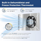 ALORAIR 260 CFM Stainless Steel Crawl Space Vent Fan - Air Out Crawlspace Ventilation Fan with Humidistat Dehumidistat, IP55 Exhaust with Isolation Mesh for Foundation Basements Garage Attic