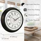 FOUNTAIN DESIGNS Galaxy 18 Inch Luminous Atomic Wall Clock with Night Light, Illuminated Wall Clock with Smart Sensor to Turn on/Off LED Light, Oil Rubbed Bronze Finish, Unique
