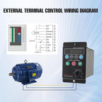 Cozyel AC 220V/0.75kw 1HP Variable Frequency Drive, 5A VFD Inverter Single-Phase to 3-Phase Frequency Converter for Spindle Motor Speed Control