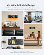 Digital Wall Clock, 16" Large Display Digital Clock with Night Light, Wall Clock with DST, Alarm, LED, Date, Week, Temp for Living Room, Bedroom, Classroom Decor, Birthday Gift for Senior Mom Dad