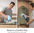 HiLIFE Upgraded Steamer for Clothes, Handheld Portable Design, 1100W Powerful Steam, 300ml Larger Tank & No Leak Tech, 30S Fast Heat-up, Quick Wrinkle Remover, Compact Size for Travel, ONLY 120V-Blue