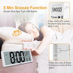 Large Digital Wall Clock, Electronic Alarm Clocks for Bedroom, Count Up & Down Timer, Battery Operated 14.17 Inch Large LCD Screen with Time/Date/Temperature Display