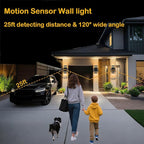 iYogaled Motion Sensor Outdoor Wall Lights with 3 Lighting Modes, Dusk to Dawn Porch Light with Bulbs Include, IP65 Waterproof Modern Black Wall Sconce for Patio, Garage, Front Door