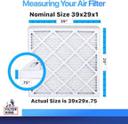 Filter King 39x29x1 Air Filter | 4-PACK | MERV 8 HVAC Pleated A/C Furnace Filters | MADE IN USA | Actual Size: 39 x 29 x .75"
