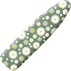 Extra Thick Ironing Board Cover and Pad, 15x54 Ironing Board Cover, Resist Scorching and Staining,Elastic Edges,Sage Green White Daisy Spring Flowers