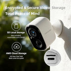 CINMOORE 2.5K Wireless Home Security Cameras Outdoor WiFi, Non-Subscription AI Person Detection, 4MP Color Night Vision, Full Duplex 2-Way Audio, IP66 Waterproof Battery Powered, U.S. AWS Cloud