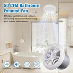 HTONG Innovation V2262-50 7 Inch Bathroom Exhaust Fan, 50 CFM Ceiling Exhaust Fan for 8" Rough-in Opening, 1.0 Sones Quiet Effective Ventilation for Bathroom, Kitchen, Laundry Room, Mobile Home