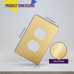 ENERLITES Elite Series Duplex Outlet Receptacle Cover, Screwless Wall Plate, Standard Size, 1-Gang 4.68" x 2.93", Unbreakable Polycarbonate Thermoplastic, UL Listed, SI8821-GD-5PCS, Gold, 5 pack