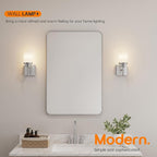 AONEON Bathroom Light Fixtures Brushed Nickel Vanity Lights with White Frosted Glass Shade, Wall Lamp for Mirror Kitchen Bedroom Living Room Porch T001BR-L1