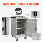 Aokleo Laptop Charging Cart,35 Devices Tablet Storage Carts for pad Up to 16.3" Screen Size, Classroom Computer Mobile Charging Station for Pads, Chromebooks,Laptops, Security Storage(31+4 Bay-White)