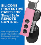 Protective Silicone Sleeve Case for SimpliSafe KeyFob - Arm and Disarm Remotely, Flexible Cover for SimpliSafe Home Security System KeyFob - Latest Gen (Pink)