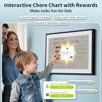 Canupdog 21.5 Inch Digital Calendar, WiFi Smart Electronic Calendar & Chore Chart, 1920x1080P IPS Touch Screen HD Display for Family Schedules, Streamline Household Organization, Christmas Gifts for Women Mom