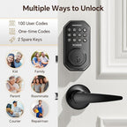 VCHOO Keyless Entry Door Lock Set Smart Locks for Front Door Keypad Door Lock with Handle Auto Lock One Time Password Anti Peeping Password IP54, Black
