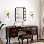 FORBATH Black Bathroom Mirror for Over Sink, Wall Mirror 16x24 Inch with Metal Frame, Rounded Corners for Bathroom, Bedroom, Entryway Décor