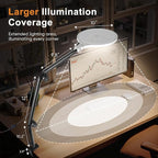 Desk Ring Light, 10" LED Ring Light for Desk with Clamp, 360°Rotate & Flexible Height Full-Screen Overhead Ringlight for Video Recording, TikTok, YouTube, Live Streaming, Content Creation, White