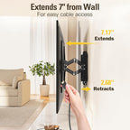 Mounting Dream UL Listed Advanced Tilt TV Wall Mount for Most 42-90 Inch TVs, TV Bracket with Full Tilt Extension up to 7", Fits 16", 18", 24" Studs, Max VESA 600x400mm and 120LBS MD2104