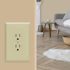ENERLITES Duplex Receptacle Outlet Wall Plate, Jumbo Electrical Outlet Covers, Gloss Finish, Oversized 1-Gang 5.51" x 3.50", Polycarbonate Thermoplastic, 8821O-I-10PCS, Ivory, 10 Pack