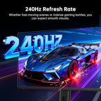 KTC 24.5 Inch 240Hz Gaming Monitor, FHD 1080p Fast IPS Computer Monitor, 1ms with Adaptive-Sync, HDR400, HDMI x2, DPx1, VESA Mount, Tilt/Pivot/Height Adjustment, H25T7-3