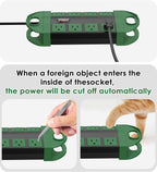 CCCEI Outdoor Power Strip Weatherproof with 8 Plug, Waterproof Extension Cord with Multiple Outlets, Christmas Exterior Garden Yard Surge Protector 15FT, Green.