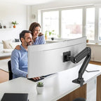 PUTORSEN 17-49 Inch Ultrawide Monitor Arm, up to 20KG, Heavy Duty Monitor Arm, Premium Aluminium Monitor Mount for Flat/Curved Monitor with VESA 75 * 75/100 * 100 mm, Gas Spring Monitor Desk Mount