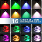 AZIMOM 16W Car Use Sound Activated Fiber Optic Light Box Engine Music Sensor Mode RGBW APP/Remote Control Starlight Engine Driver for Car Indoor Star Lighting Decoration