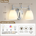 EJIAXIN Bathroom Vanity Lights Over Mirror, 2 Light Bath Vanity Light Modern Chrome Bathroom Lighting Vanity Light Vintage Style for Living Room Cabinet Bedroom Restroom