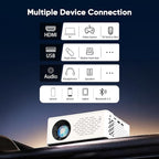 TMY 1080P Full HD Portable Mini Projector, Upgraded Bluetooth Movie Projector with Screen, Compatible with TV Stick Smartphone/HDMI/USB, Indoor & Outdoor Use