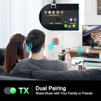 Premium Airplane Bluetooth 5.4 Transmitter Adapter, for 2 AirPods/Headphones,2 in 1 Transmitter Receiver with aptX Low Latency,Wireless Adapter for Flight,TV,Gym,Tablets Car Stereo