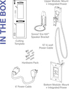SANUS Speaker Wall Mount + Power Kit - Universal Speaker Mount Tilts, Swivels & Hides Cords Behind Wall w/ 10ft ETL Certified Cable - DIY Install Works w/Sonos Era 100 & Satellite Speakers up to 8lbs
