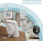 KADAMS Shower Clock Waterproof Bathroom Timer – Digital Wall Clock with Countdown, Magnetic Kitchen Clock with Temperature & Humidity, Suction Cup for Kids Shower Spa Sauna Cook Bath, Blue