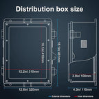 Namunanee Outdoor Electrical Junction Box with High Power Outlet, ABS Water Resistant Enclosure with Internal Mounting Panel & Hinged Cover. (18.1" H* 12.6" L* 4.3" W & Outlet)