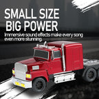 WSTER American Truck Bluetooth Speaker with HD Sound, TWS Pairing, LED Party Light, Operation Panel, Built-in Mic, Portable Car Model Speaker for Parties, Beach, Outdoor Activities (RED)