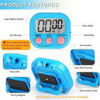 ZILLEEN Classroom Timer for Kids Teachers 2 Pack Digital Timers, Blue & Yellow