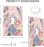 Bvtewkhz Floral Birds Morris 1 Gang Single Toggle Decorative Outlet Covers Light Switch Plate Electrical Receptacle Switchplate For Bathroom Kitchen Bedroom