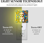 PODMemory Shih Tzu Stained Glass Night Lights Plug into Wall for Room, Shih Tzu Night Light LED for Bedroom