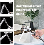 Handheld Bidet Toilet Sprayer, Black Bidet Spray for Toilet, Cloth Diaper Sprayer with Backflow Preventer, Adjustable Water Pressure Brass Hand Held Spray Attachment