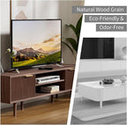 YLGJ&TIDY Modern Wood TV Stand Up to 60'',Universal Entertainment Center with 3-Tier Shelves,TV Console with Cabinets Storage,Wood Frame Television Stand (Brown)