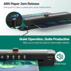 Laminator Machine 13-Inch,A3 Laminator Thermal with10 Laminating Sheets,Cold with Paper Trimmer Corner Rounder, High-Speed Jam-Free, Low-Noise Laminating Machine(Black)