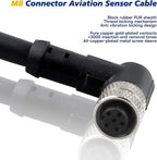 Lonlonty M8 Connector Aviation Sensor Cable - Female 6 Pin Right Angle 6.5Ft/2M Aviation Socket Shielded Electrical Cable for Industrial Automation Control,Fieldbus Module,Device Network