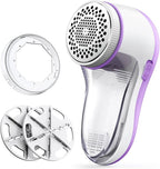 POPCHOSE Fabric Shaver, Lint Remover for Clothes, Electric Lint Shaver with 6-Leaf Blades, Sweater Shavers to Remove Pilling for Clothing, Couch, Furniture, Fuzz, Lint Ball, Bobbles, Violet Purple