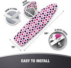 COTTY HOME Extra Thick Ironing Board Covers with Pad Standard Size 15x54, Heat Reflective Full Scorch Resistant Padding, Snug Fit Non-Slip Nose Pocket Fastener Straps Elastic Edges, Polka Dots